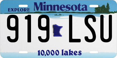 MN license plate 919LSU