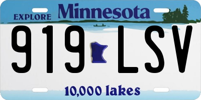 MN license plate 919LSV