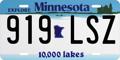 MN license plate 919LSZ