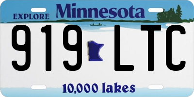 MN license plate 919LTC