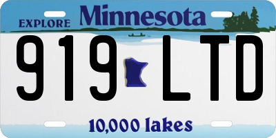 MN license plate 919LTD