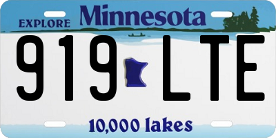 MN license plate 919LTE