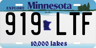 MN license plate 919LTF