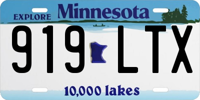 MN license plate 919LTX