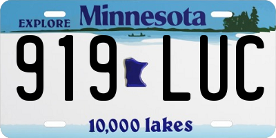 MN license plate 919LUC