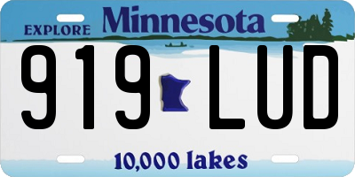 MN license plate 919LUD