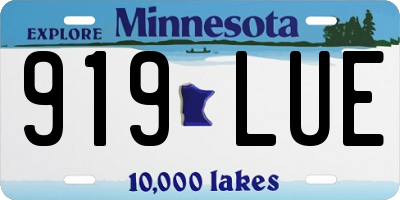 MN license plate 919LUE