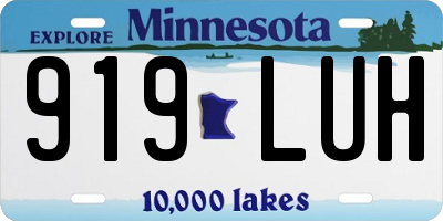 MN license plate 919LUH