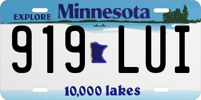 MN license plate 919LUI