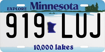 MN license plate 919LUJ