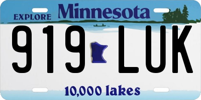 MN license plate 919LUK