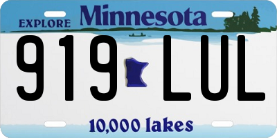 MN license plate 919LUL