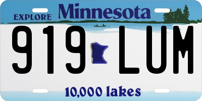 MN license plate 919LUM