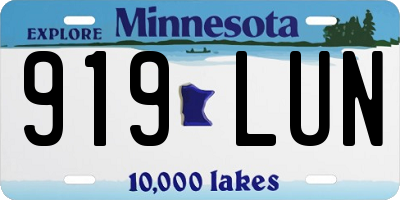 MN license plate 919LUN