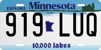 MN license plate 919LUQ