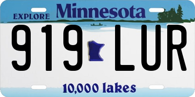 MN license plate 919LUR