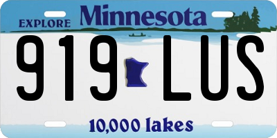 MN license plate 919LUS