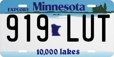 MN license plate 919LUT