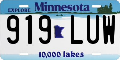 MN license plate 919LUW