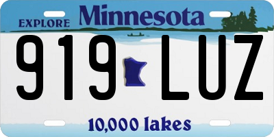 MN license plate 919LUZ