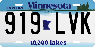 MN license plate 919LVK