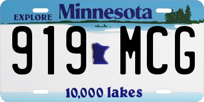 MN license plate 919MCG