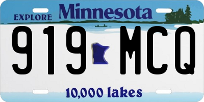 MN license plate 919MCQ