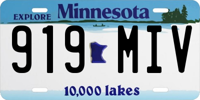 MN license plate 919MIV