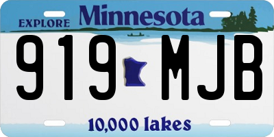 MN license plate 919MJB