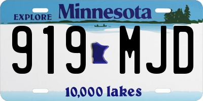 MN license plate 919MJD