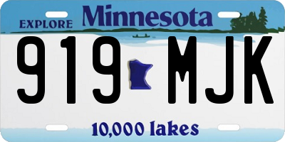 MN license plate 919MJK