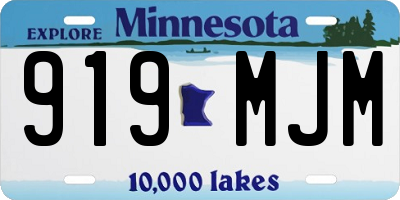 MN license plate 919MJM