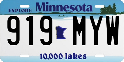 MN license plate 919MYW