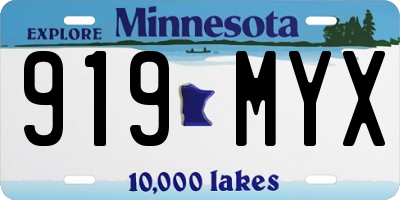 MN license plate 919MYX