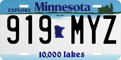 MN license plate 919MYZ