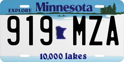 MN license plate 919MZA