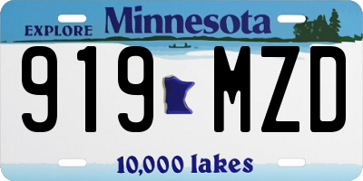 MN license plate 919MZD