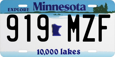 MN license plate 919MZF