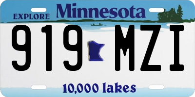 MN license plate 919MZI