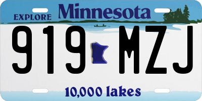 MN license plate 919MZJ