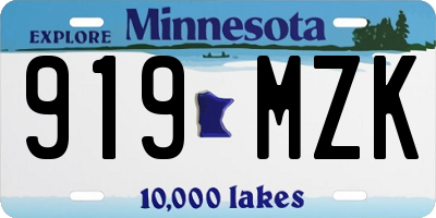 MN license plate 919MZK