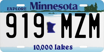 MN license plate 919MZM