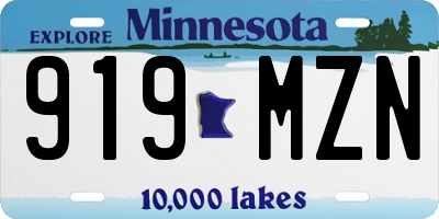 MN license plate 919MZN