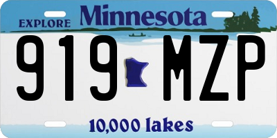 MN license plate 919MZP