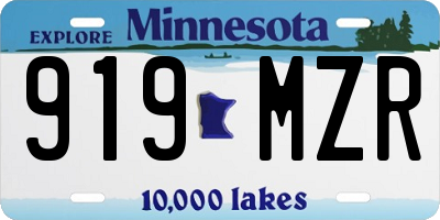 MN license plate 919MZR