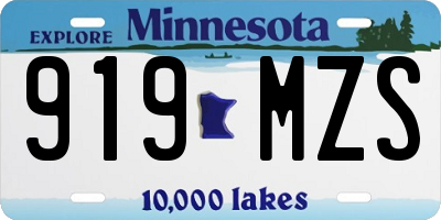 MN license plate 919MZS