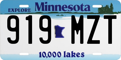 MN license plate 919MZT