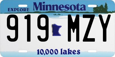 MN license plate 919MZY