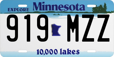 MN license plate 919MZZ