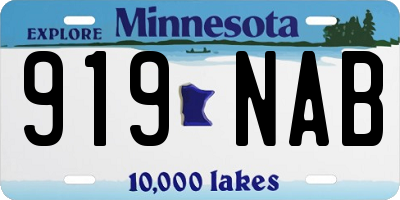 MN license plate 919NAB